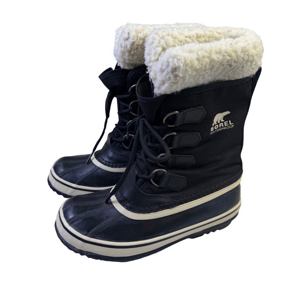 Sorel Winter Carnival Waterproof Snow Boots Black NL1495-011 Womens Size 5